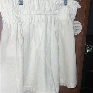 High Waist White Women's Shorts